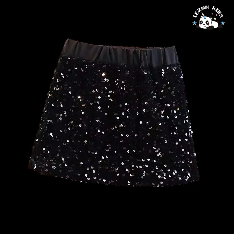 LEZONKIDS - Hot Selling A-line Summer Style Fashionable Sequin  Baby Short Girl Skirt for 2-14y Kids